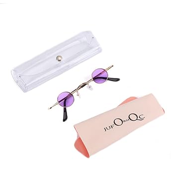 Amazon | JUFORHQC レトロメガネ 珍しいサングラス 極小レンズ